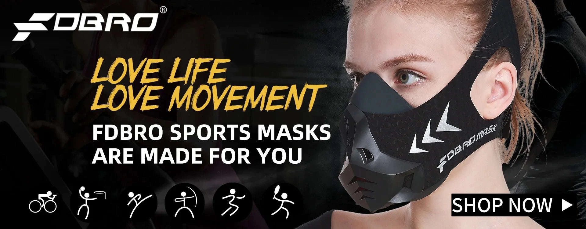 Detachable Breathable Protective Sports Mask for High-Intensity Training-black