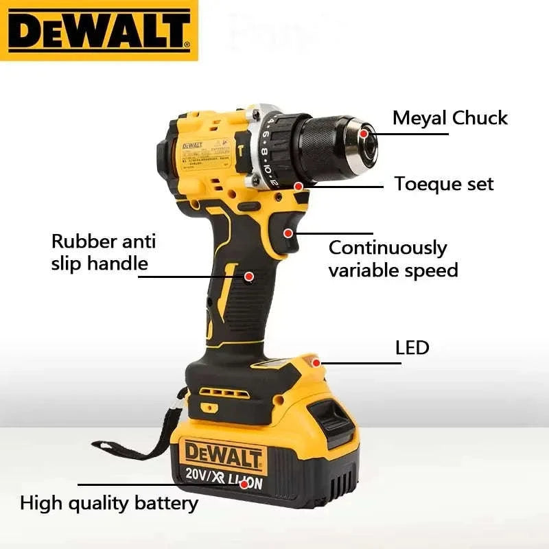 DEWALT 20V Brushless Impact Drill DCD805-1battery 1charger us