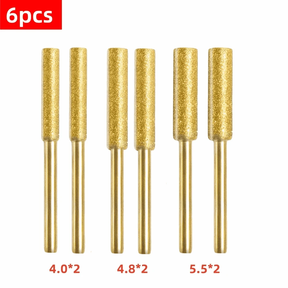 Diamond Chainsaw Sharpener Burrs 6-Piece Kit-Golden 5.5mmx6pcs