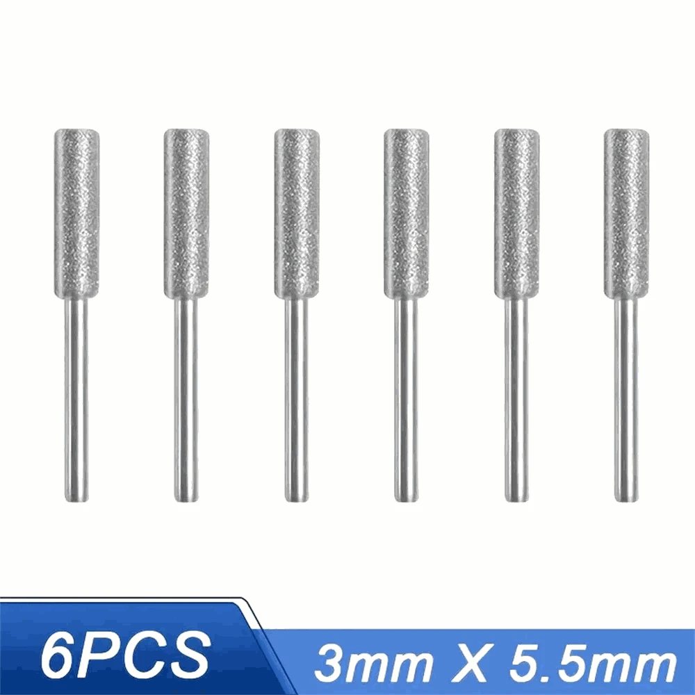 Diamond Chainsaw Sharpener Burrs 6pcs Kit-Golden 5.5mmx6pcs