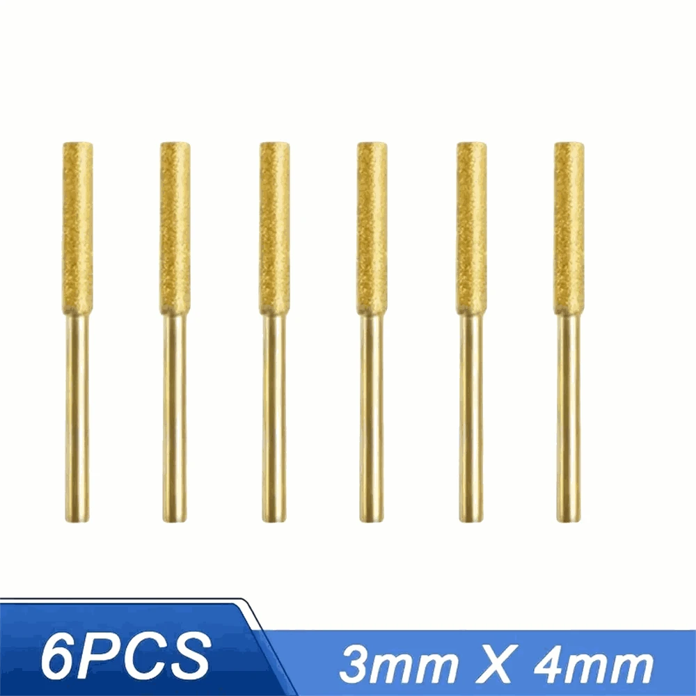 Diamond Chainsaw Sharpener Burrs 6pcs Kit-Golden 5.5mmx6pcs