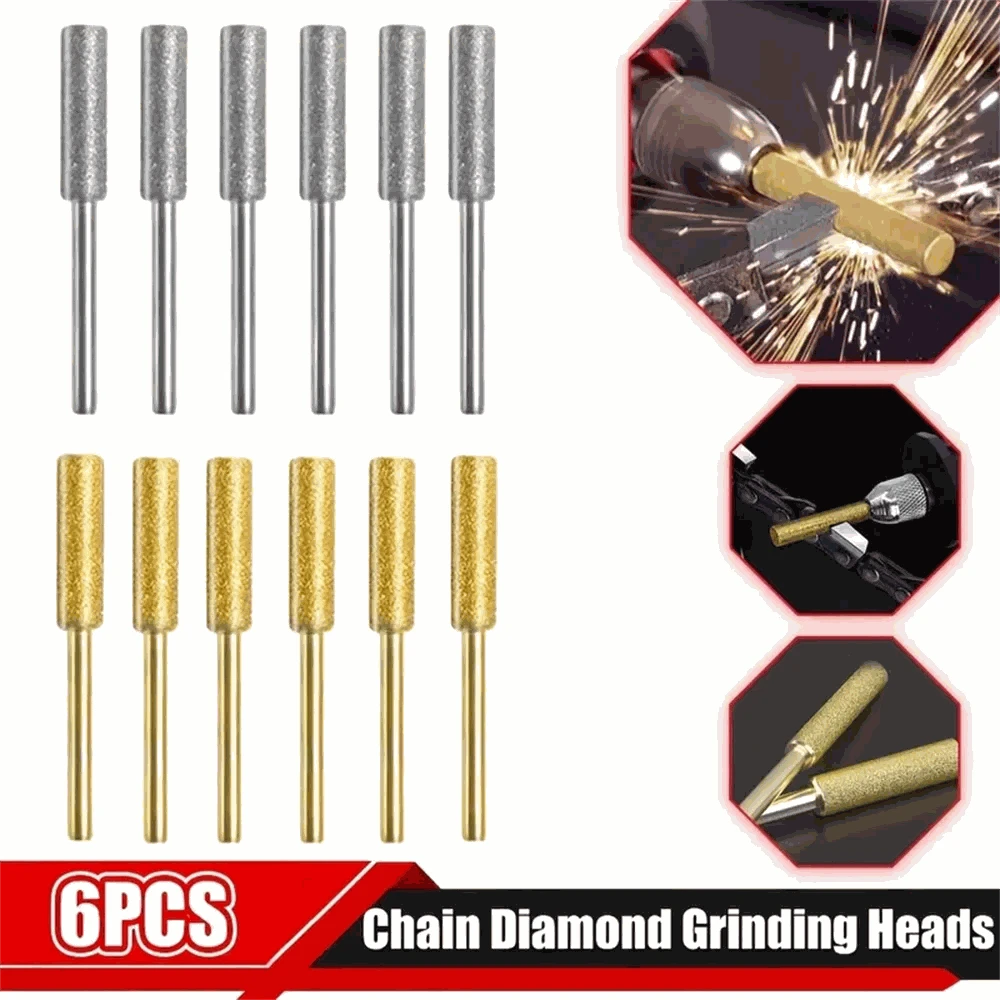 Diamond Chainsaw Sharpener Burrs 6pcs Kit-Golden 5.5mmx6pcs