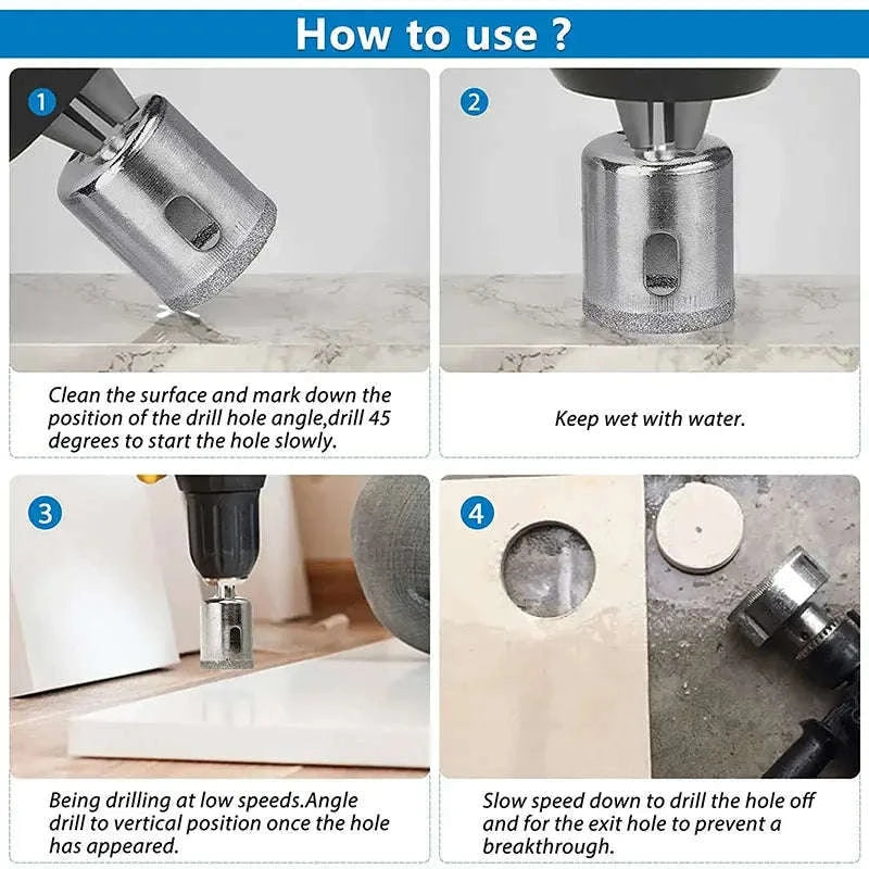 Diamond Hole Saw Kit with Adjustable Suction Guide-1pc