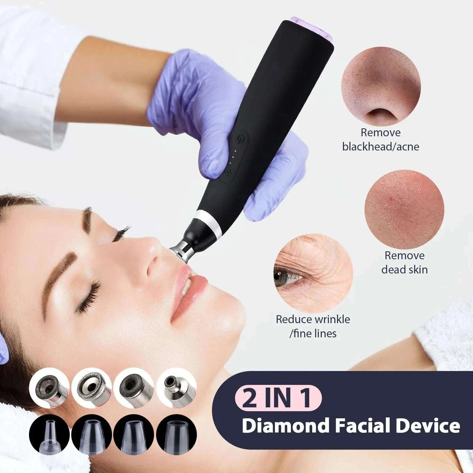 Diamond Microdermabrasion Machine for Deep Facial Exfoliation-US PLUG (100-110V)