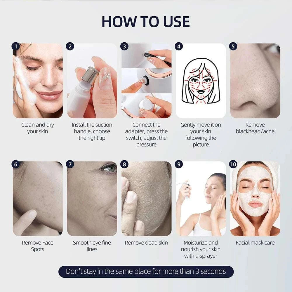 Diamond Microdermabrasion Machine for Deep Facial Exfoliation-US PLUG (100-110V)