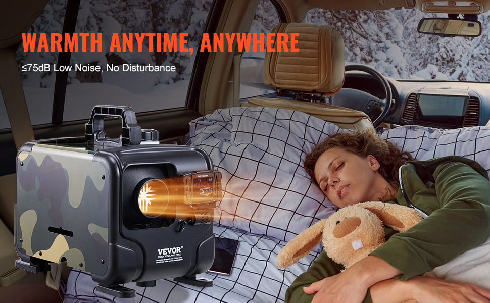 8KW Diesel Air Heater 12V/24V with Bluetooth, CO Alarm & Display