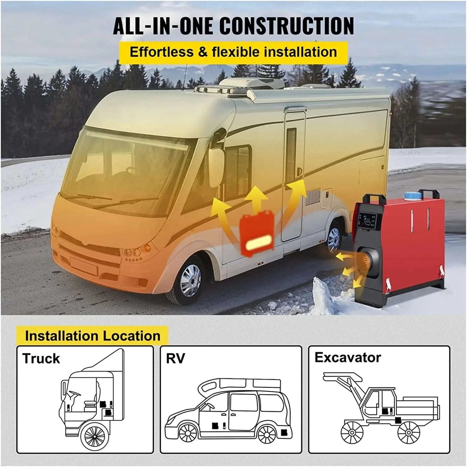 Diesel Parking Heater 12V 8000W with Muffler for Vehicles-5kw split heater / CZECH REPUBLIC