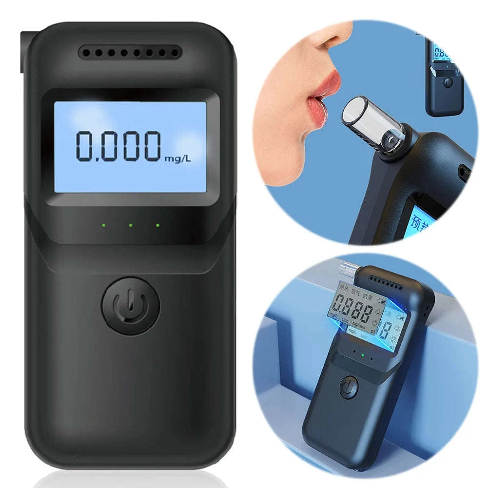 Digital Alcohol Breath Tester with LCD Display & 5 Mouthpieces-United States