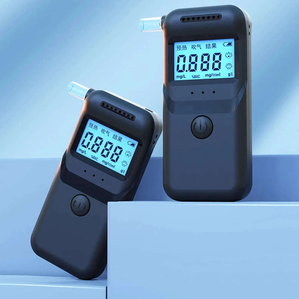 Digital Alcohol Breath Tester with LCD Display & 5 Mouthpieces-United States