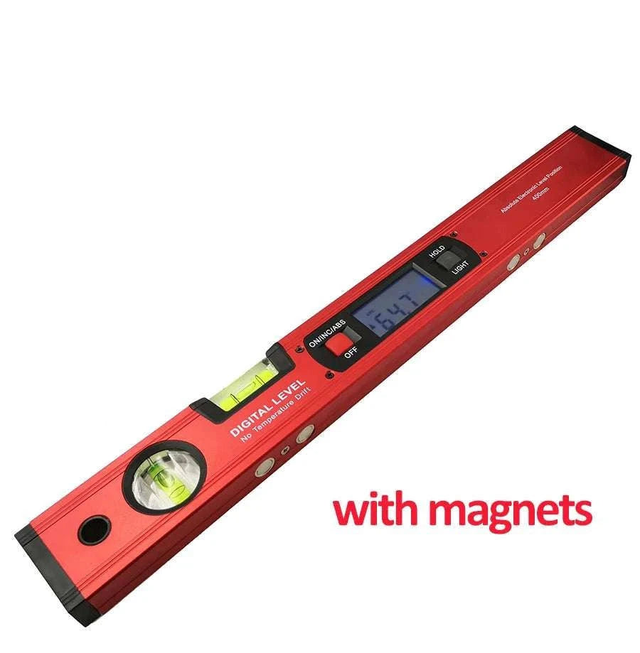 Digital Angle Finder Level 400mm 360° Inclinometer with LCD-Red with magnets / China Mainland