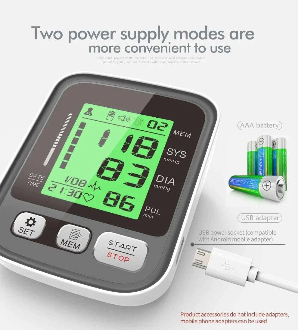 Digital Arm Blood Pressure Monitor with Voice and Backlight-En voice 22-42cm