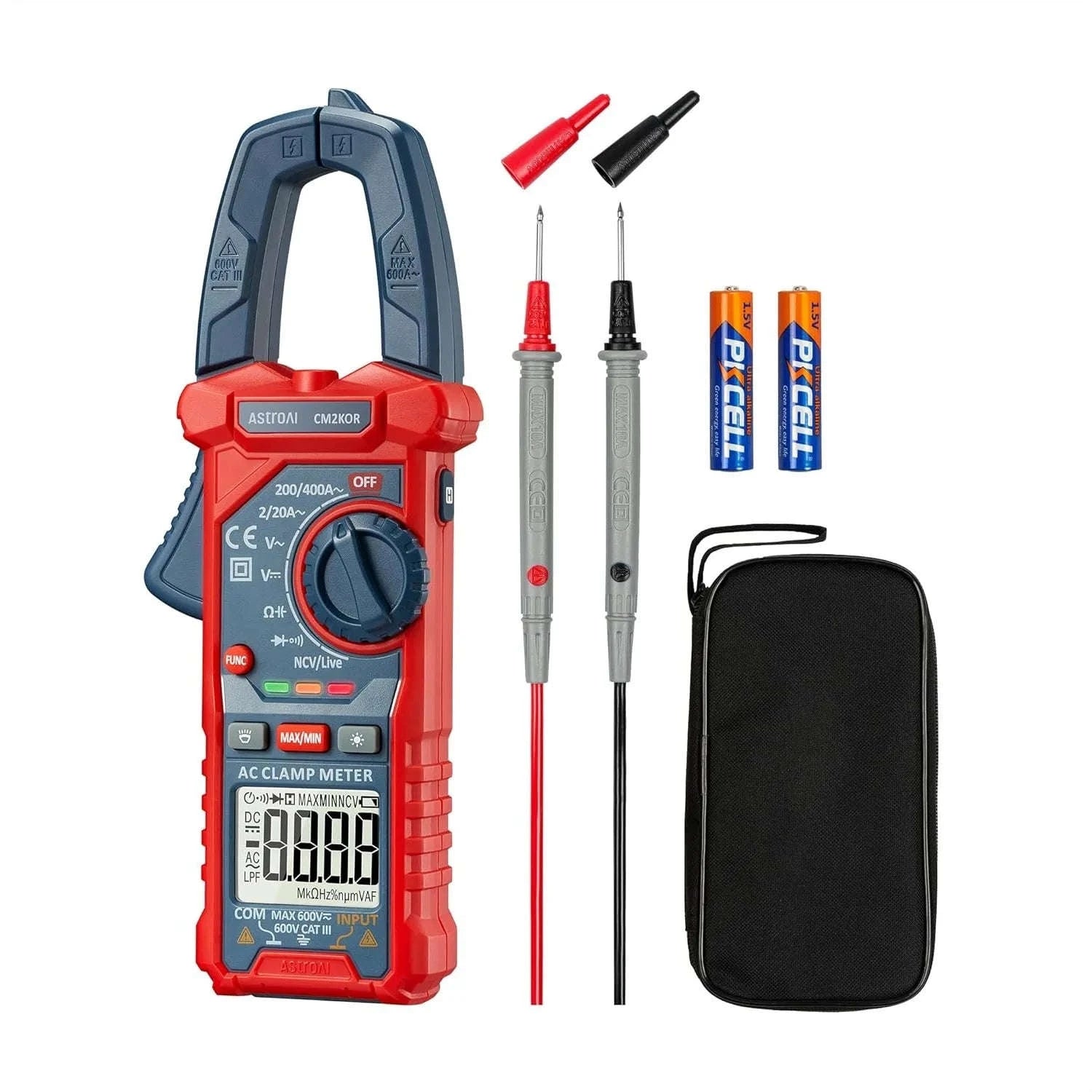 Digital Clamp Meter Multimeter with NCV and Live Wire Test-United States