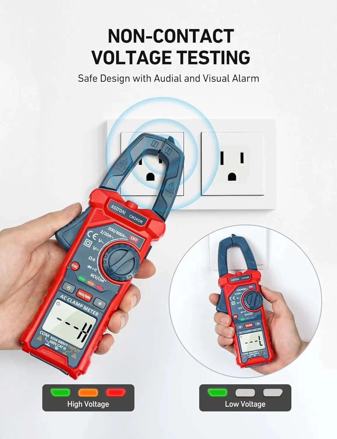 Digital Clamp Meter Multimeter with NCV and Live Wire Test-United States