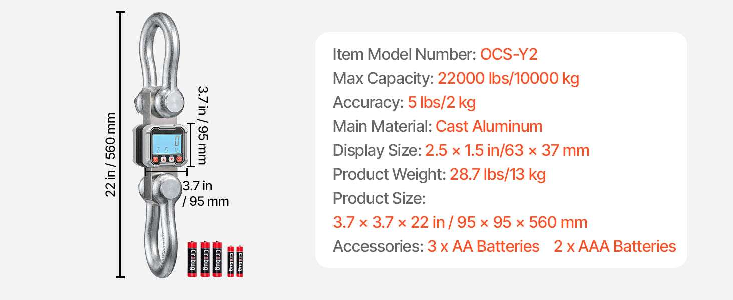 Digital Crane Scale 3000kg/10000kg with LCD & Remote Control-3000kg / United States