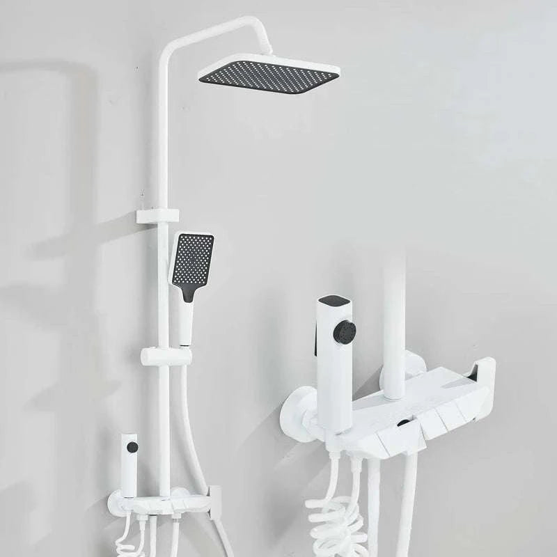 Digital Display Rainfall Shower System with Bidet & Tub Spout-White No Display / China Mainland
