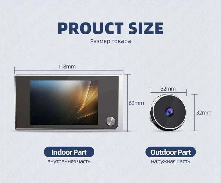 Digital Door Peephole Camera with 3.5" LCD Screen-CZECH REPUBLIC / 40-100mm