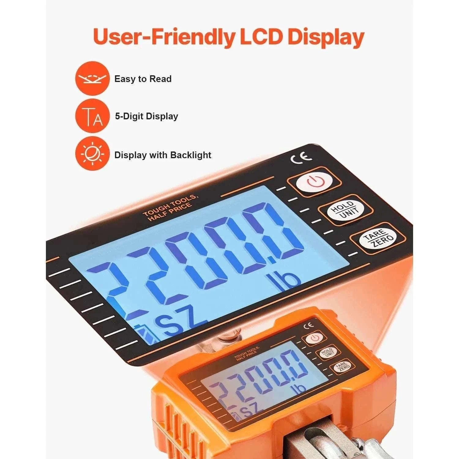 Digital Hanging Crane Scale 1000kg with Remote & LCD Display-1000 kg / GERMANY