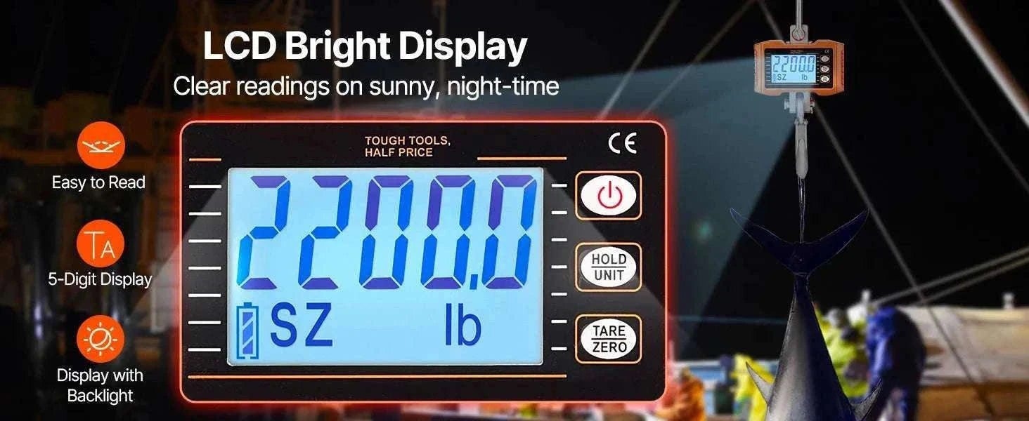 Digital Hanging Crane Scale 1000kg with Remote & LCD Display-1000 kg / GERMANY