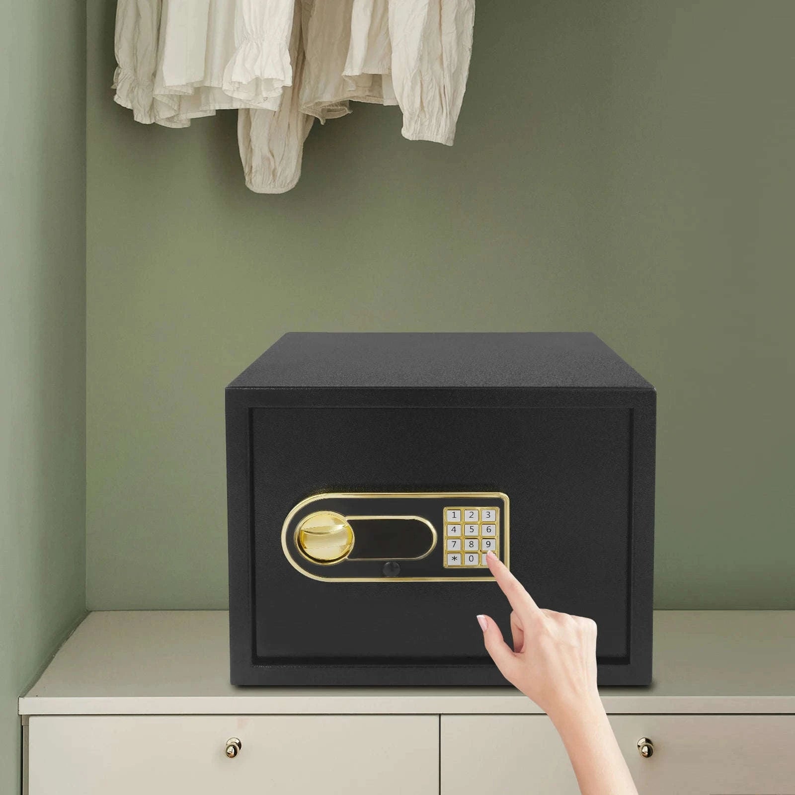 Digital Keypad Safe Box 6.6Gal Steel Security-Black / GERMANY