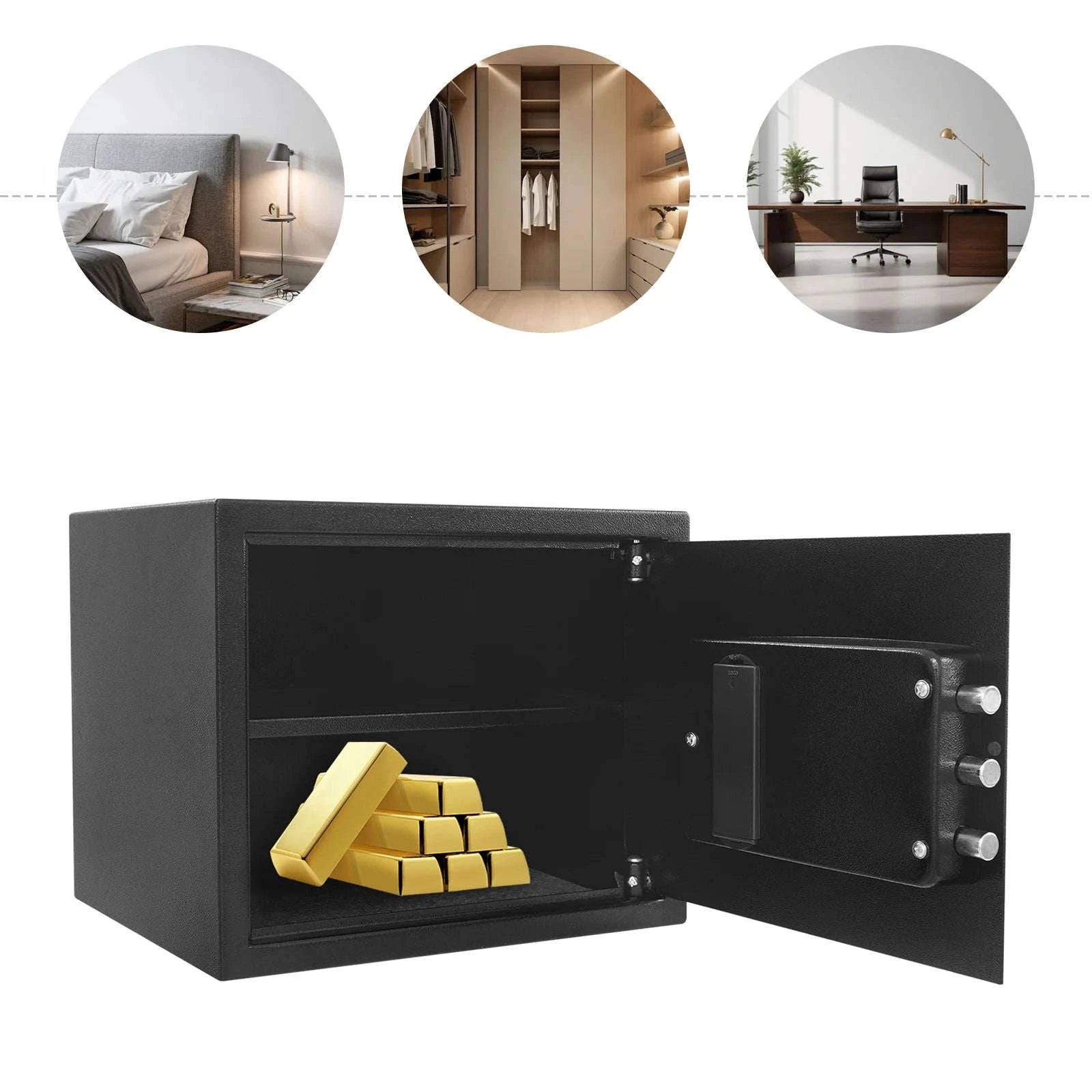 Digital Keypad Safe Box 6.6Gal Steel Security-Black / GERMANY