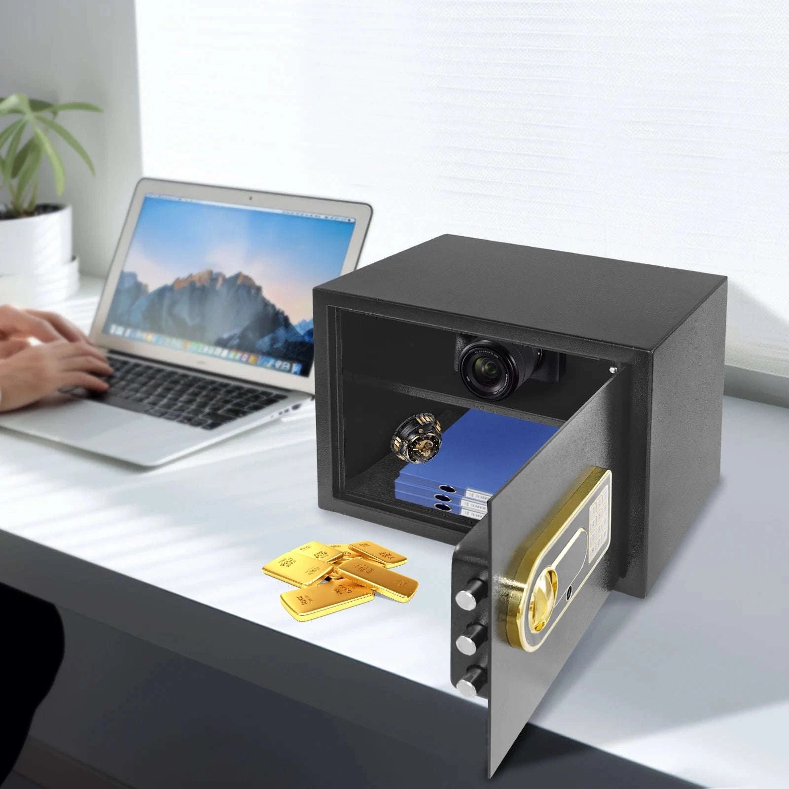 Digital Keypad Safe Box 6.6Gal Steel Security-Black / GERMANY