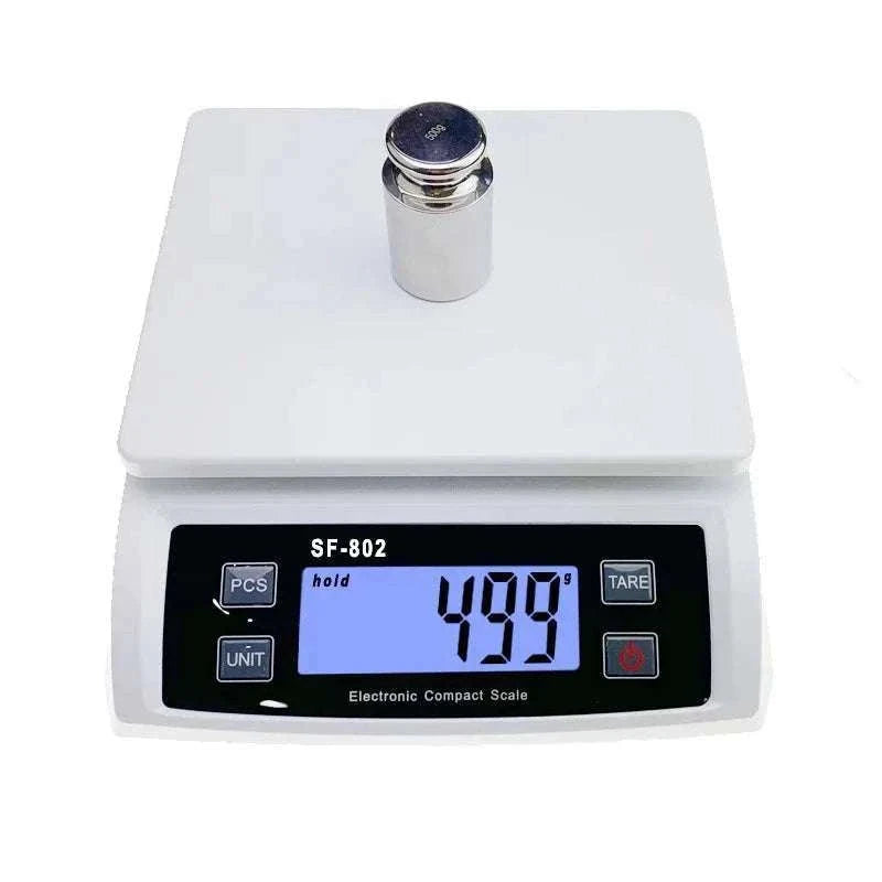 Digital Kitchen Scale 30kg Capacity with 0.1g Accuracy LCD Display-White-SF-802 / 30Kg