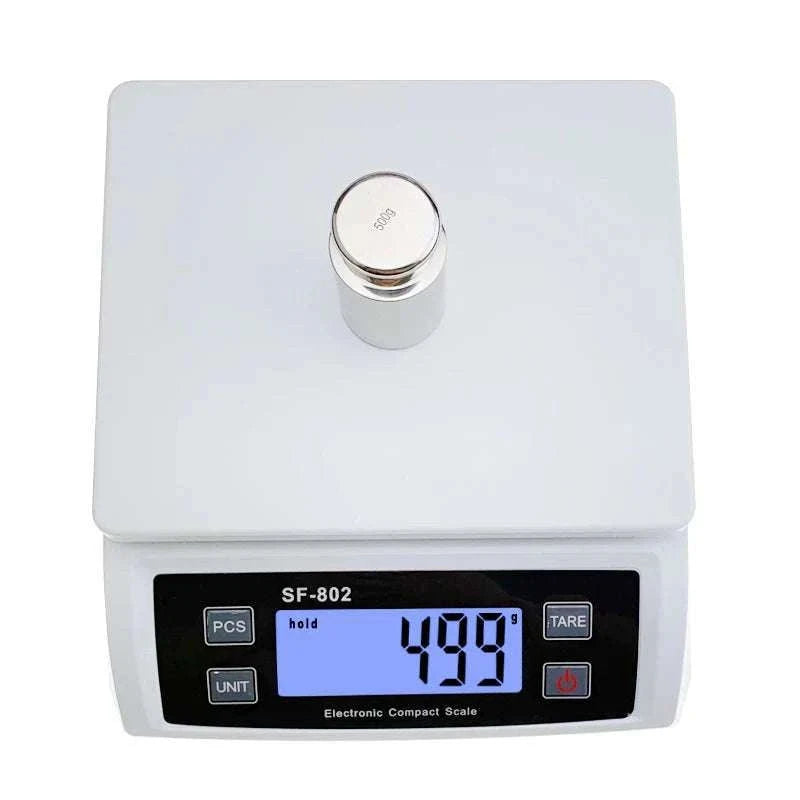Digital Kitchen Scale 30kg Capacity with 0.1g Accuracy LCD Display-White-SF-802 / 30Kg