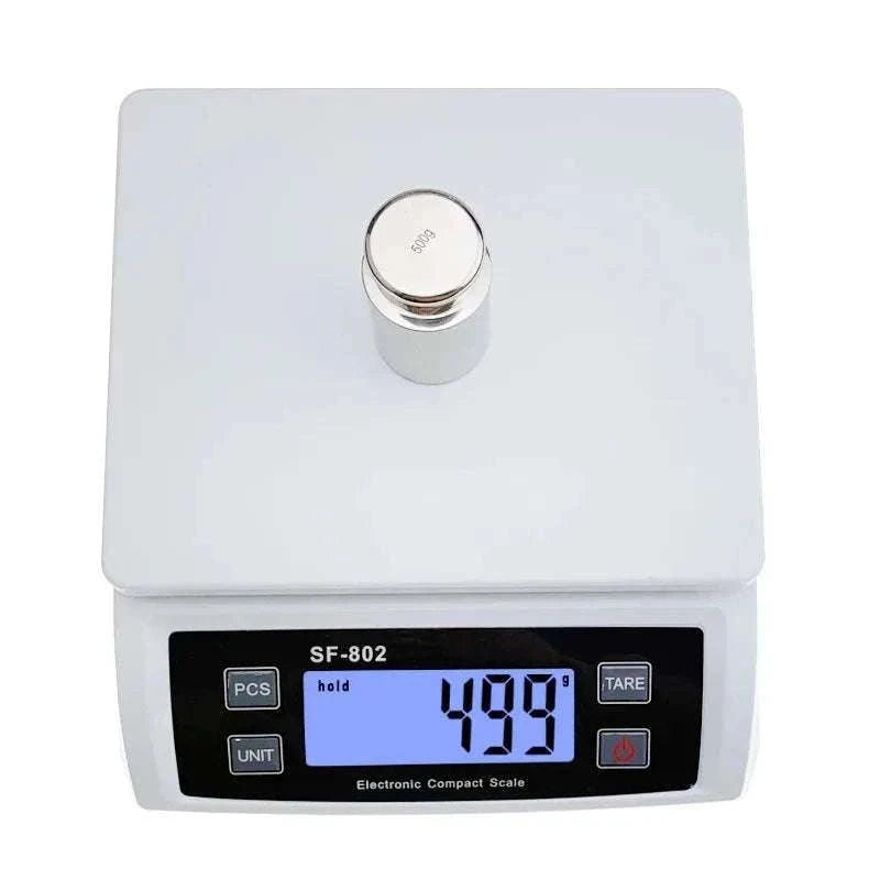 Digital Kitchen Scale 30kg Capacity with 0.1g Accuracy LCD Display-White-SF-802 / 30Kg