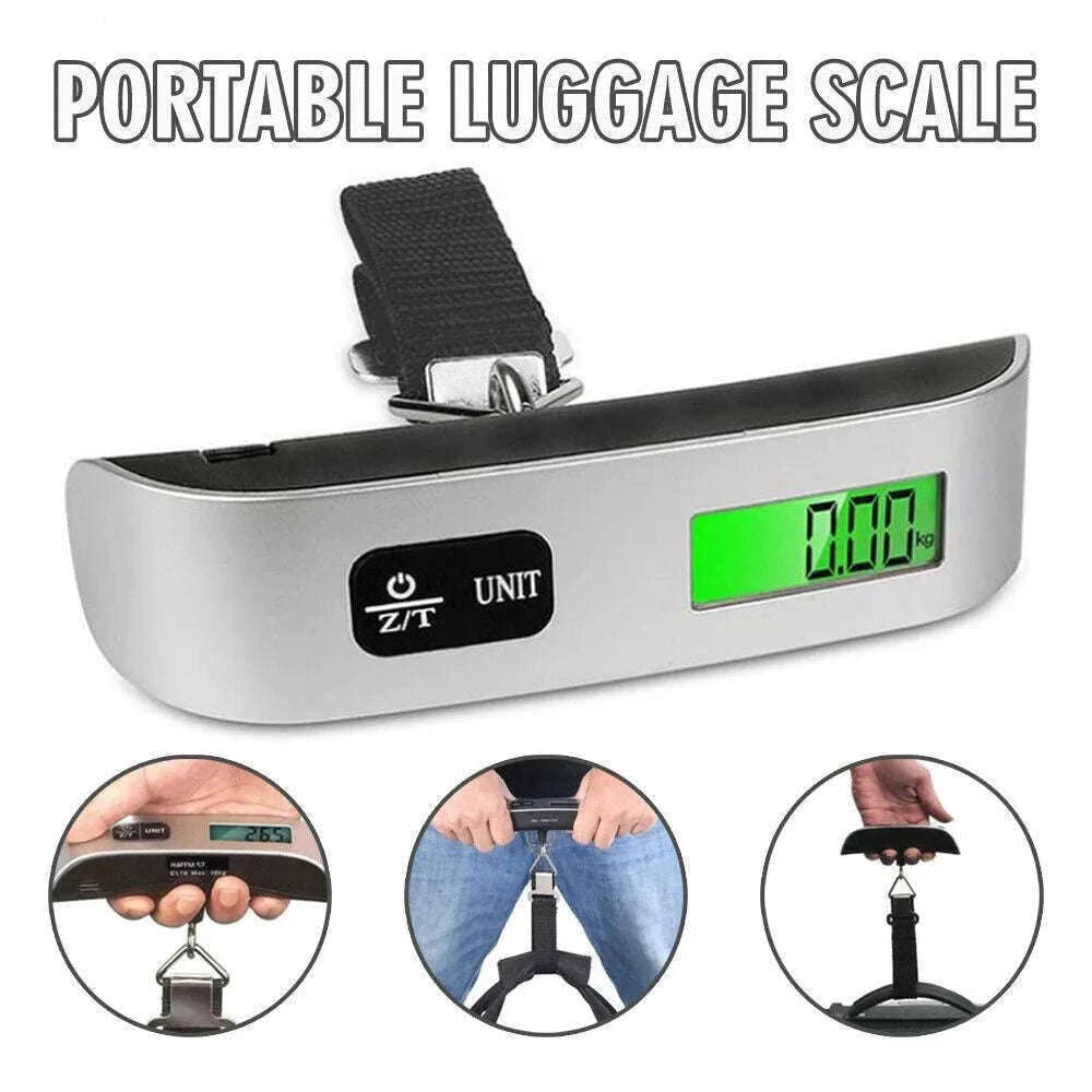 Digital Luggage Scale 110lb/50kg with LCD Display-Silver
