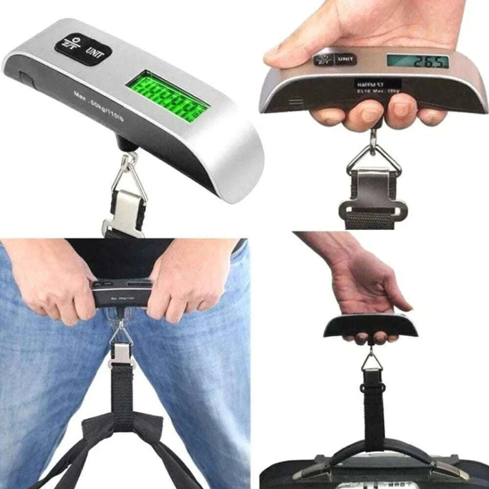 Digital Luggage Scale 110lb/50kg with LCD Display-Silver
