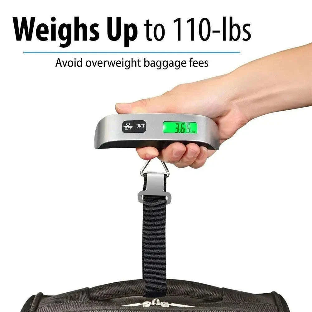 Digital Luggage Scale 110lb/50kg with LCD Display-Silver