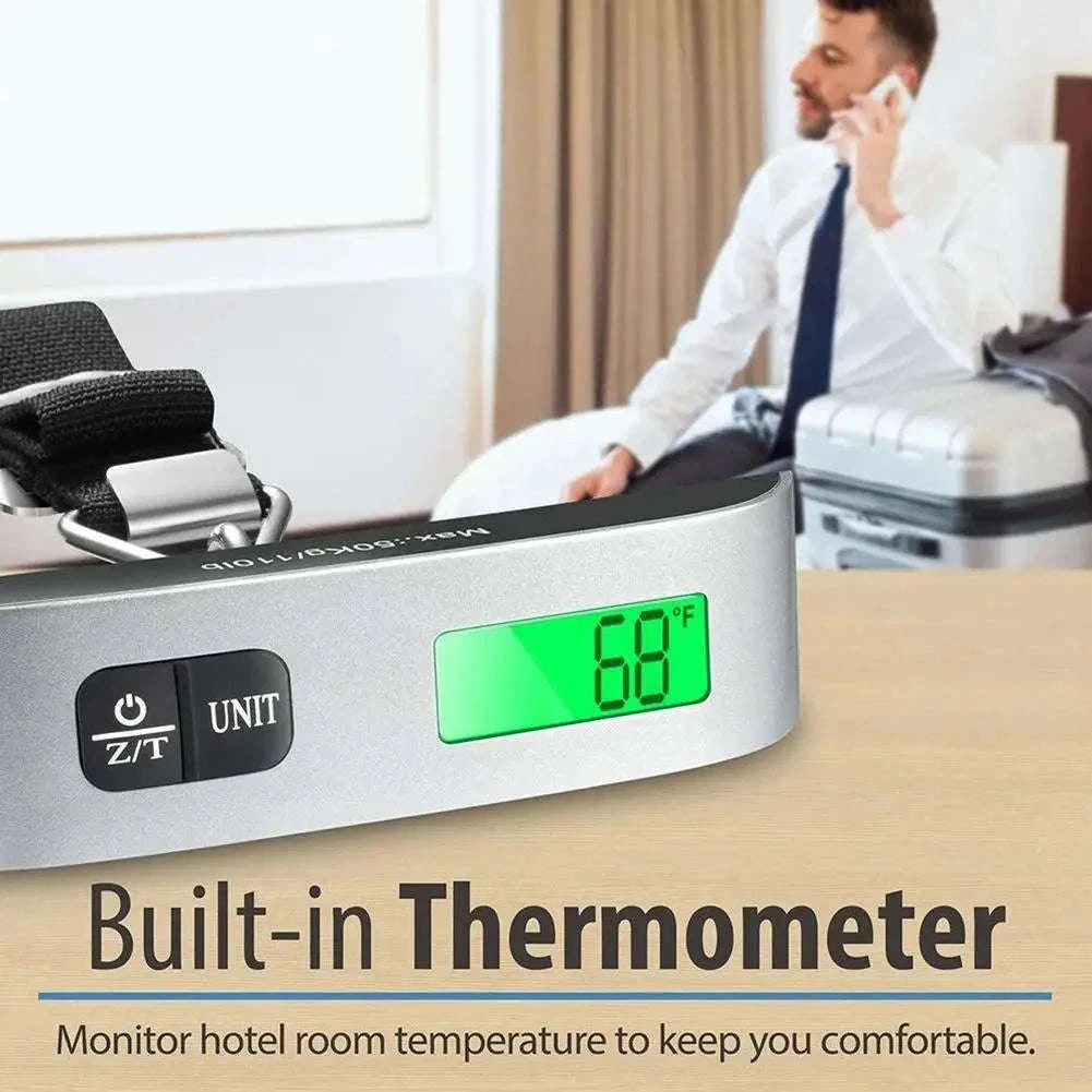 Digital Luggage Scale 110lb/50kg with LCD Display-Silver
