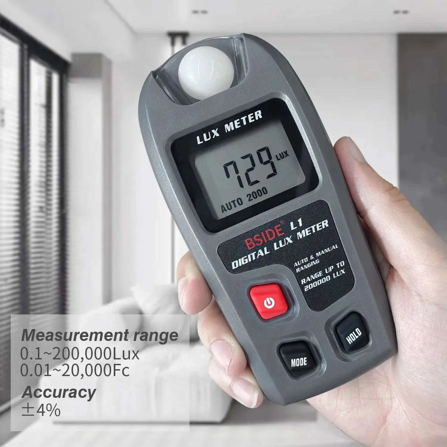 Digital Lux Meter Illuminometer 0–200,000 Lux Tester-L1