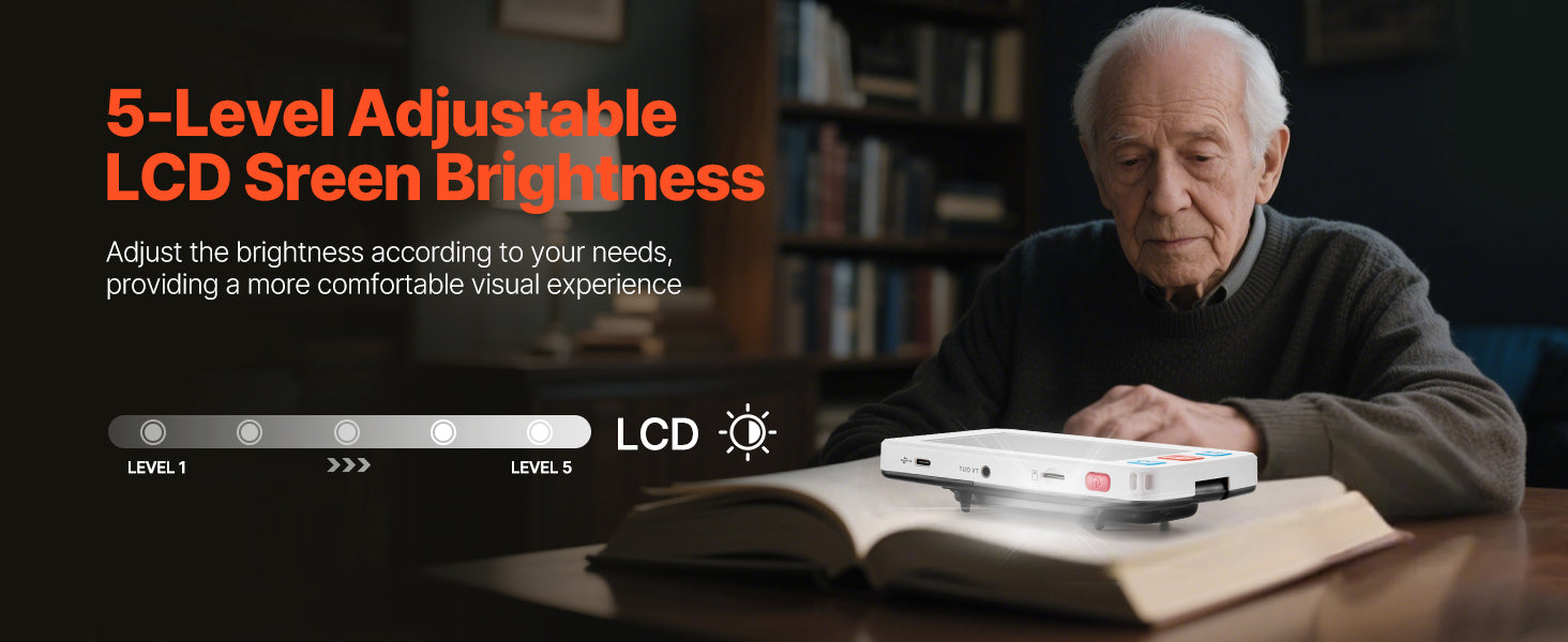 Prenosná HD digitálna lupa s 5" displejom a 4X–48X priblížením
