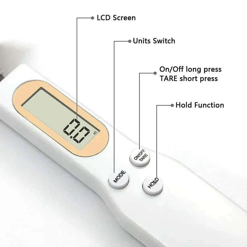 Digital Measuring Spoon Scale for Precise Kitchen Measuring-Black 1Pcs