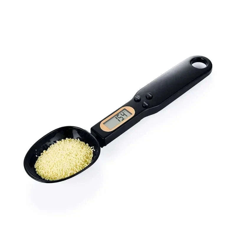 Digital Measuring Spoon Scale for Precise Kitchen Measuring-Black 1Pcs