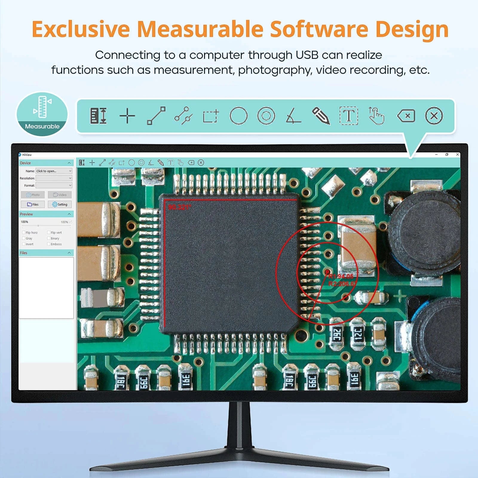 Digital Microscope 1200X for Soldering, Coins & PCB Inspection-DM9 / 1200X