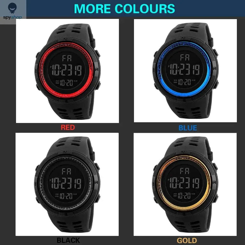 Digital Military Sports Watch for Active Men, Teens & Kids-Red