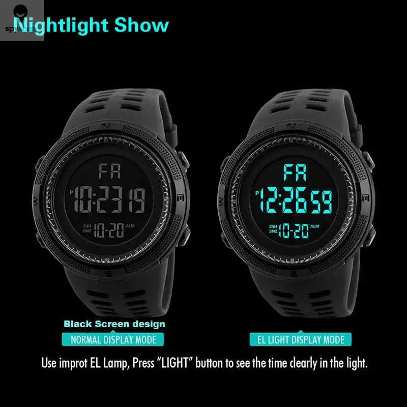 Digital Military Sports Watch for Active Men, Teens & Kids-Red