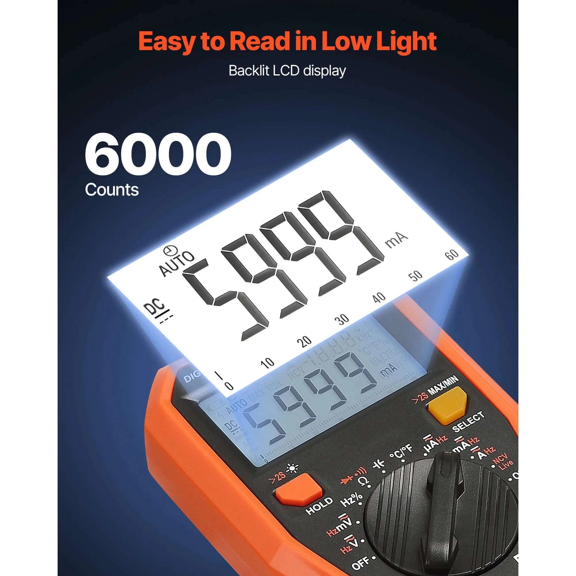 Digital Multimeter 6000 Count TRMS Auto-Ranging Voltage Tester-750VAC 1000VDC / United States