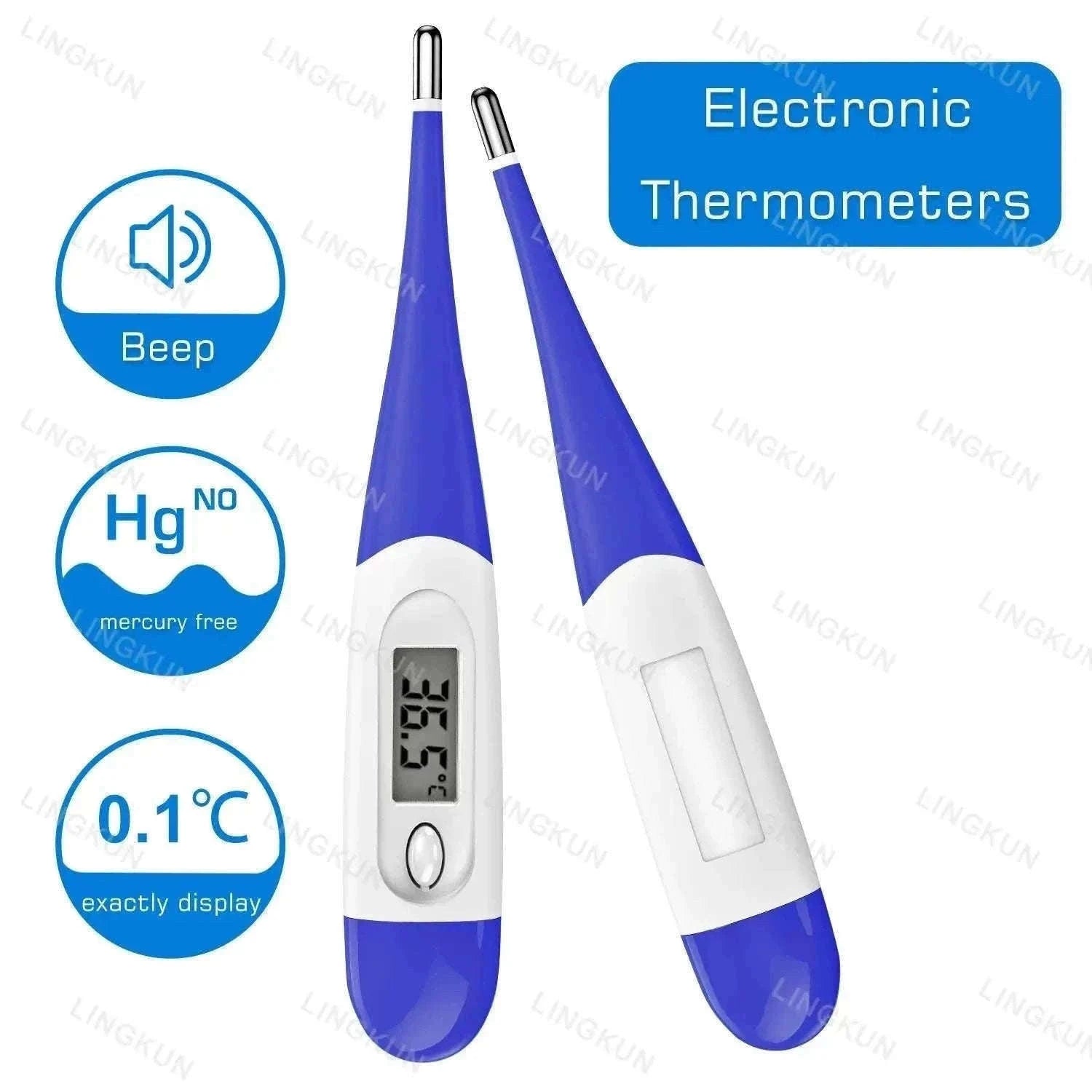 Digital Oral Thermometer with Fast Readings and Flexible Tip-Type 1