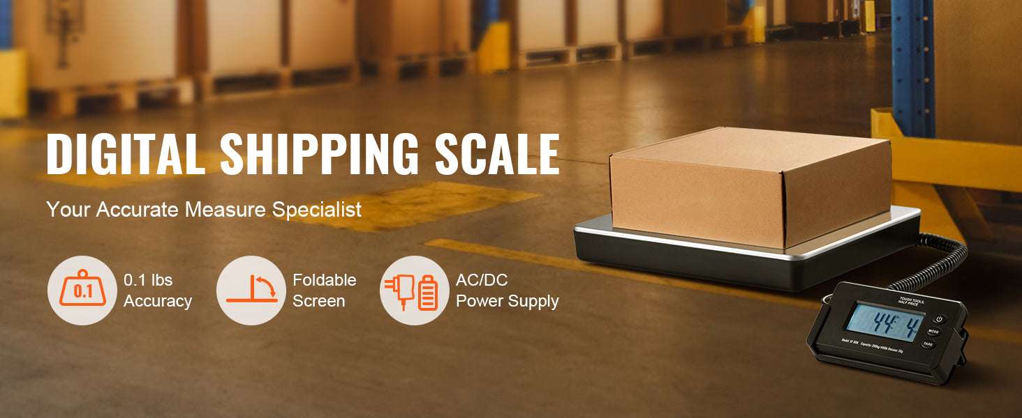 Digital Shipping Scale 440 lb Capacity with LCD & Tare Function-440 lbs / CZECH REPUBLIC