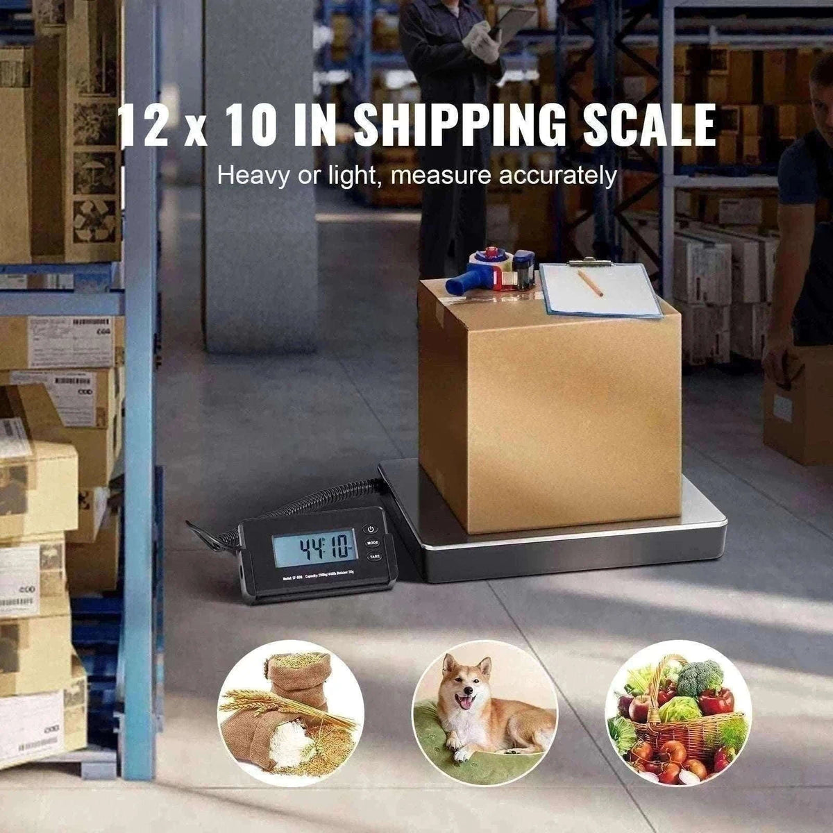 Digital Shipping Scale 440 lb Capacity with LCD & Tare Function-440 lbs / CZECH REPUBLIC