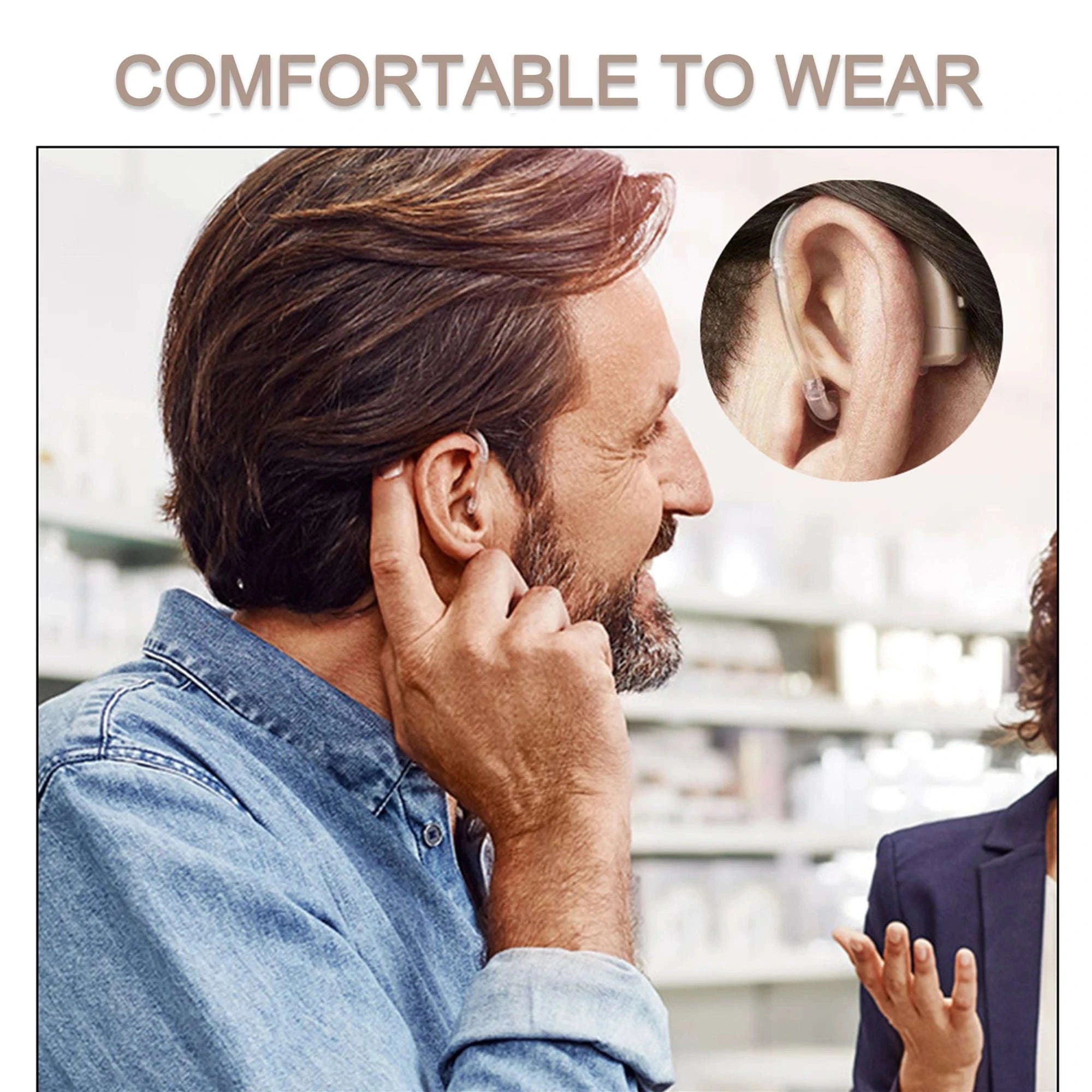 Digital Sound Amplifier BTE Adjustable Tone-B30 R-Rechargeable