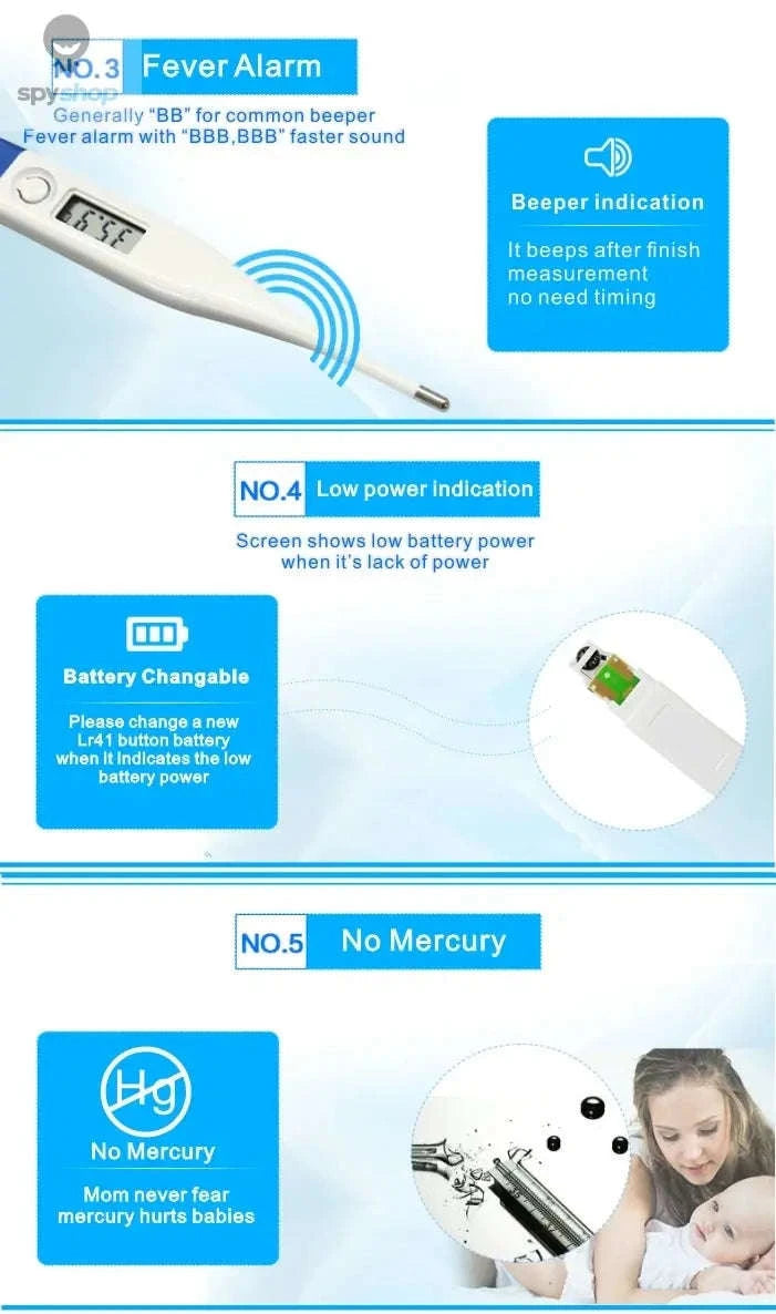 Digital Thermometer – Fast, Accurate Temperature Readings for Home Use-Dark Blue