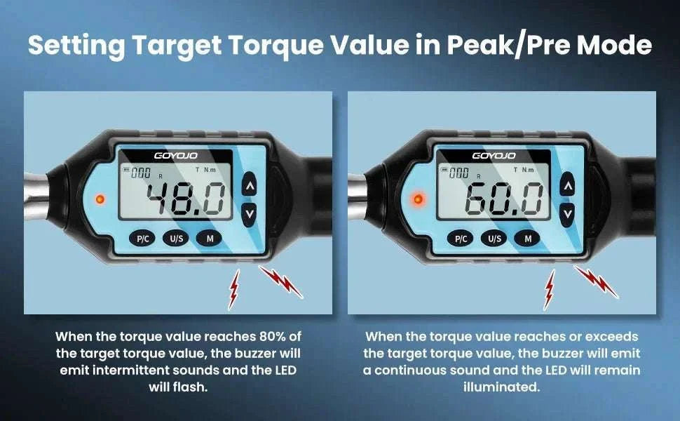 Digital Torque Wrench 3/8" 3/8-60Nm High-Precision Bidirectional Tool-GM10 / United States