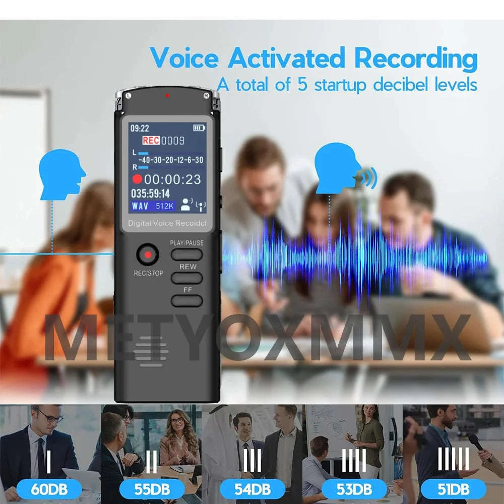 Digital Voice Recorder T60C – Upgraded Mini Audio Recorder with MP3 & USB-balck / 16 GB