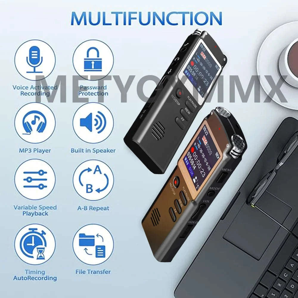 Digital Voice Recorder T60C – Upgraded Mini Audio Recorder with MP3 & USB-balck / 16 GB