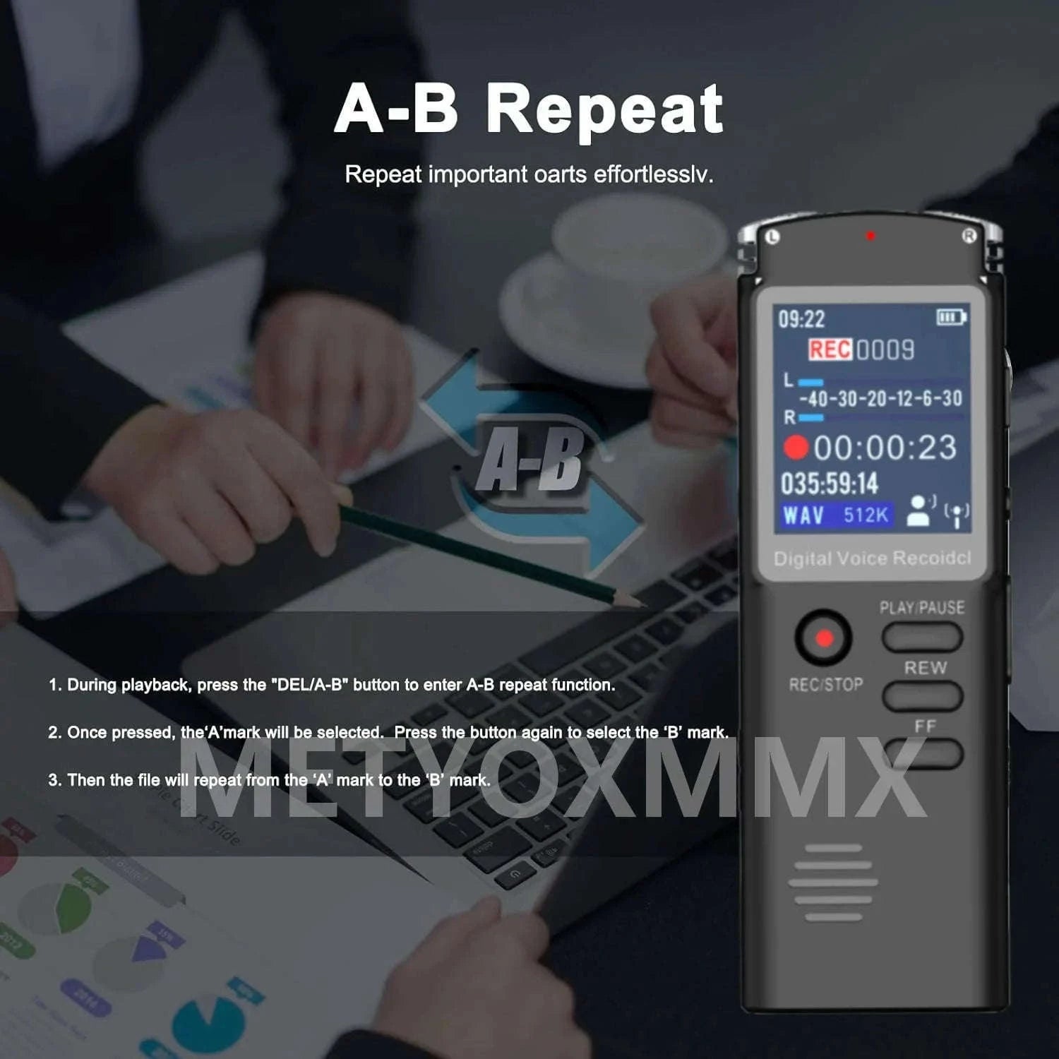 Digital Voice Recorder T60C with MP3, USB, Voice Activation-balck / 16 GB