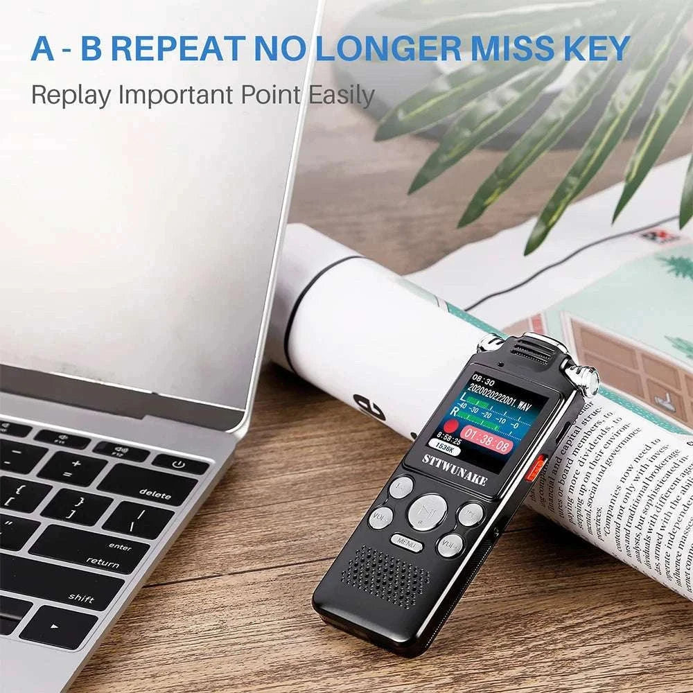 Digital Voice Recorder with Noise Reduction & 24h Recording Time-black / 32 GB